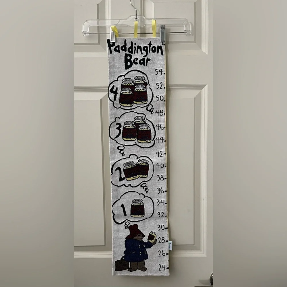 Paddington Bear Growth Chart Tapestry Wall Hanging Nursery Decor whimsy